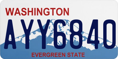 WA license plate AYY6840