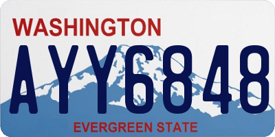 WA license plate AYY6848