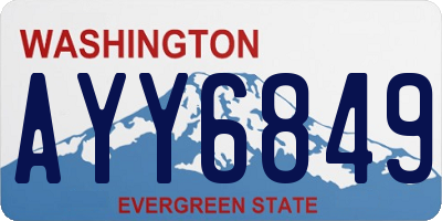 WA license plate AYY6849