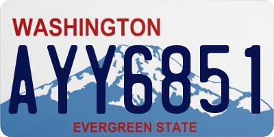 WA license plate AYY6851