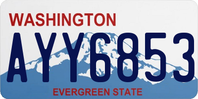 WA license plate AYY6853