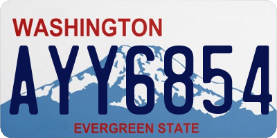 WA license plate AYY6854