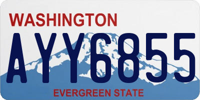 WA license plate AYY6855