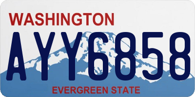 WA license plate AYY6858