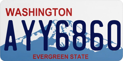 WA license plate AYY6860