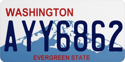 WA license plate AYY6862