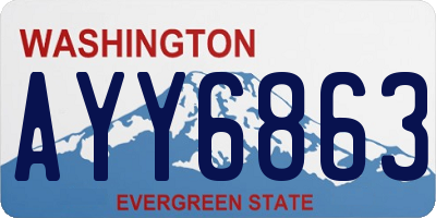 WA license plate AYY6863