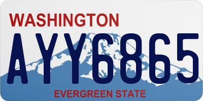 WA license plate AYY6865