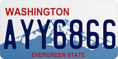 WA license plate AYY6866