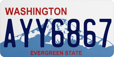 WA license plate AYY6867