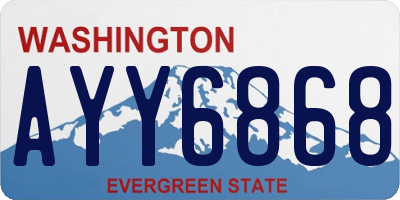 WA license plate AYY6868