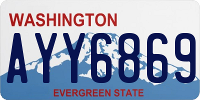 WA license plate AYY6869