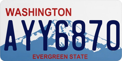 WA license plate AYY6870