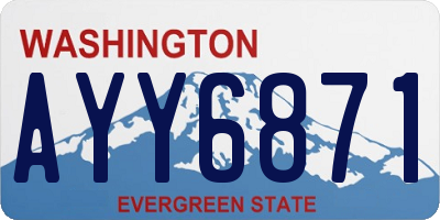 WA license plate AYY6871