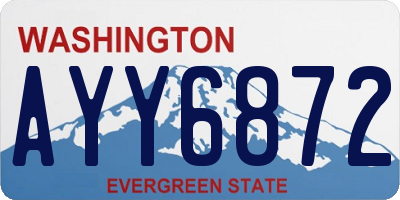 WA license plate AYY6872