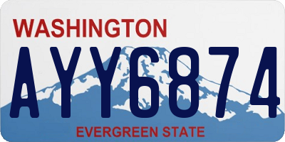 WA license plate AYY6874