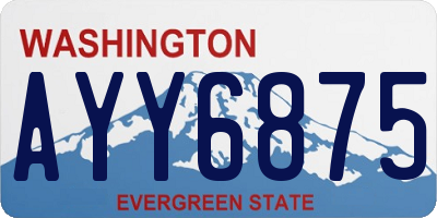 WA license plate AYY6875