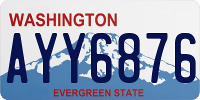 WA license plate AYY6876