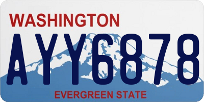 WA license plate AYY6878