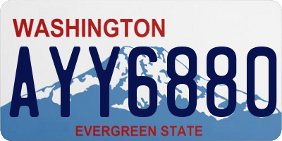 WA license plate AYY6880