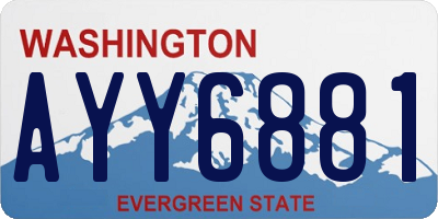 WA license plate AYY6881