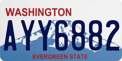 WA license plate AYY6882