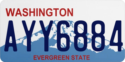 WA license plate AYY6884