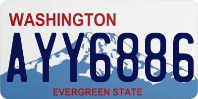 WA license plate AYY6886