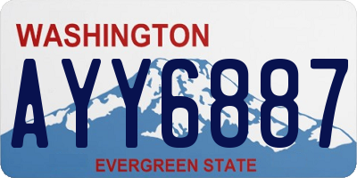 WA license plate AYY6887