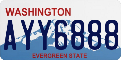 WA license plate AYY6888