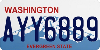 WA license plate AYY6889