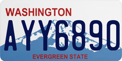 WA license plate AYY6890