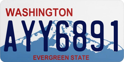 WA license plate AYY6891