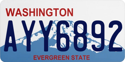 WA license plate AYY6892