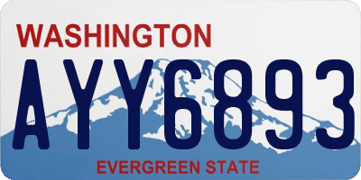 WA license plate AYY6893