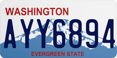 WA license plate AYY6894