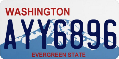 WA license plate AYY6896