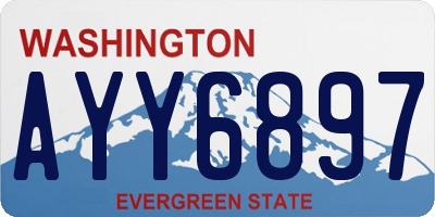 WA license plate AYY6897