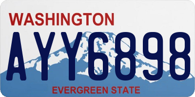 WA license plate AYY6898