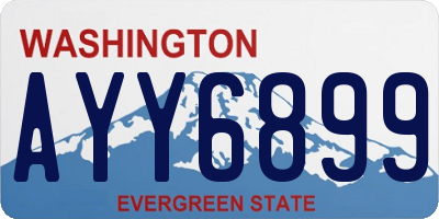 WA license plate AYY6899