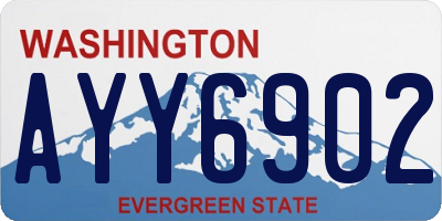 WA license plate AYY6902