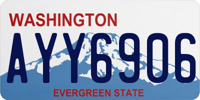 WA license plate AYY6906