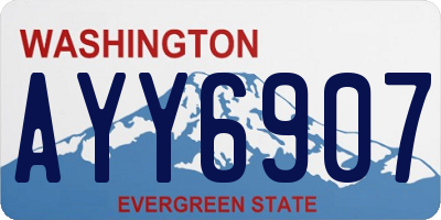 WA license plate AYY6907