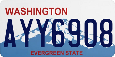 WA license plate AYY6908