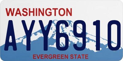 WA license plate AYY6910