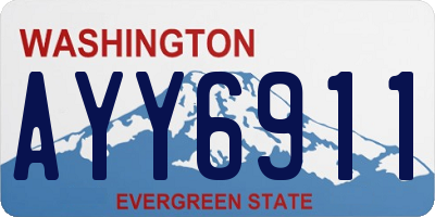 WA license plate AYY6911