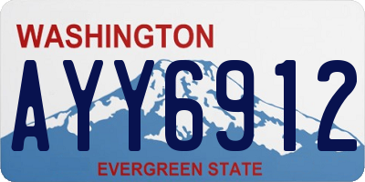 WA license plate AYY6912