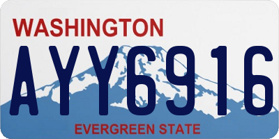 WA license plate AYY6916