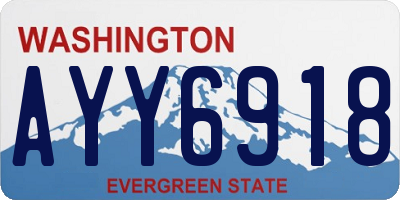 WA license plate AYY6918