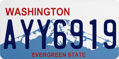 WA license plate AYY6919